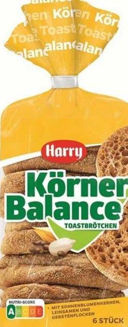 Korner balalance mehrkorn toastbrotchen Harry - kalorie, kJ a nutriční ...