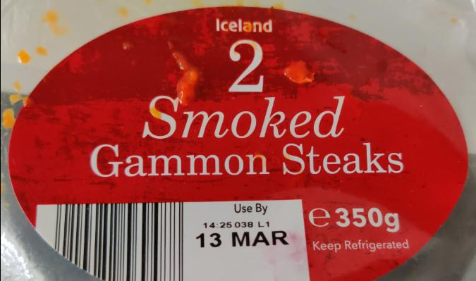 Fotografie - 2 smoked gammon steaks Iceland
