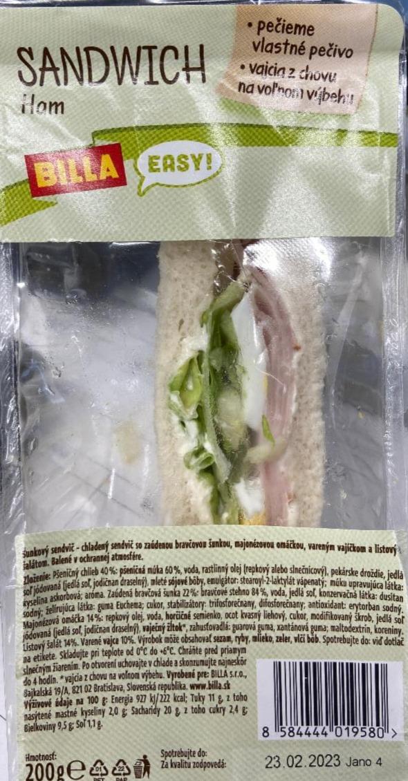 Fotografie - Sandwich Ham Billa Easy!