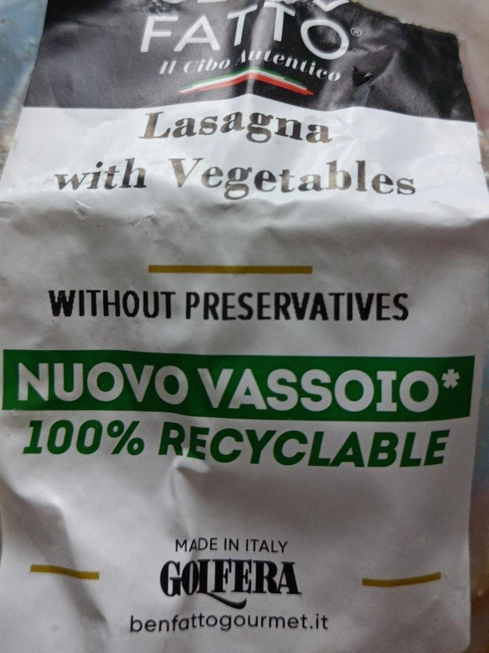 Fotografie - Lasagna with Vegetables Ben Fatto