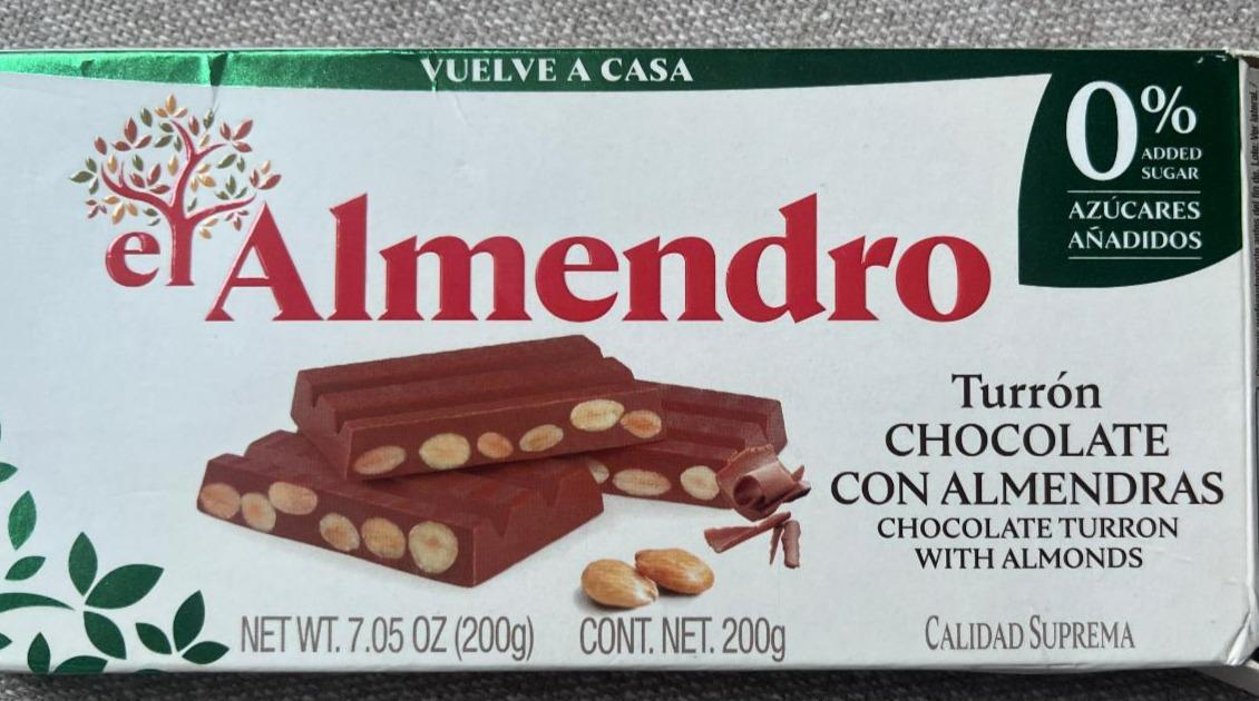 Fotografie - Turron Chocolate con Almendras el Almendro