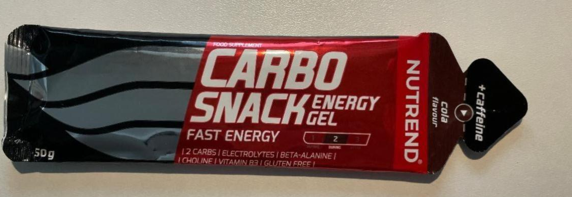 Fotografie - Carbosnack energy gel with caffeine Cola Nutrend