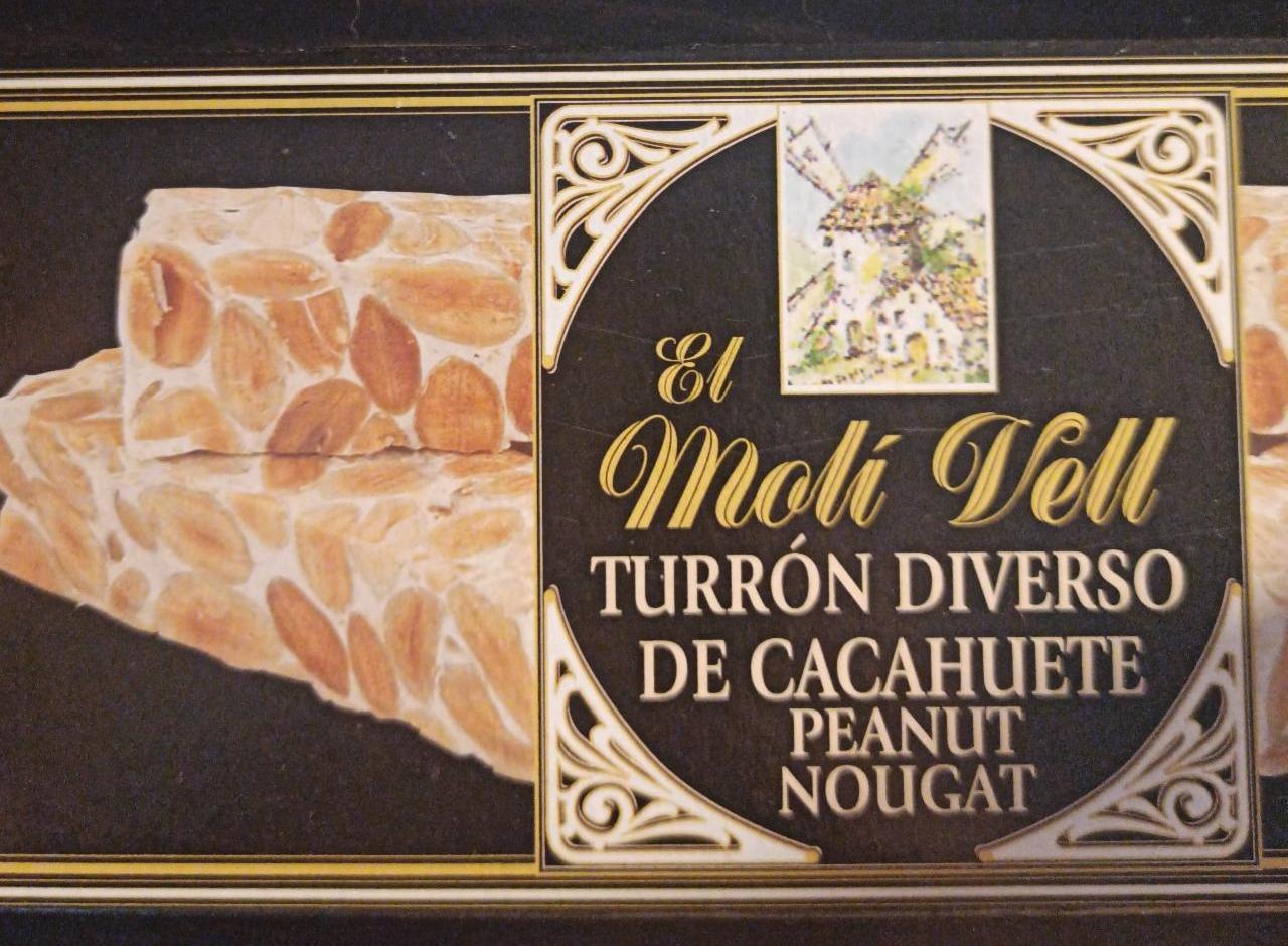 Fotografie - Turrón Diverso de cacahuete peanut nougat El Moli Vell