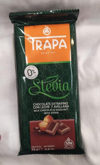 Fotografie - Milk Chocolate & Hazelnut with Stevia Trapa
