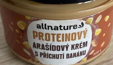 Fotografie - Proteinový arašídový krém s příchutí banánu Allnature