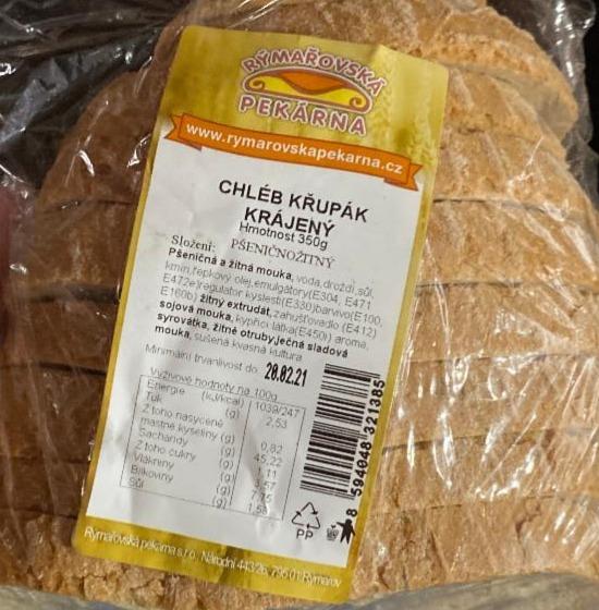 Fotografie - chléb křupak krajený Rýmařovská pekárna