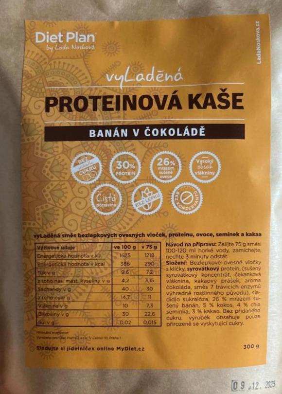 Fotografie - VyLaděná proteinová kaše Banán v čokoládě by Lada Nosková Diet Plan