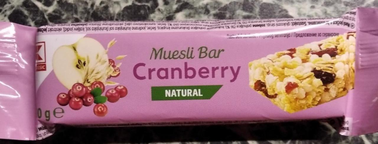 Fotografie - Muesli Bar Cranberry Natural K-Classic