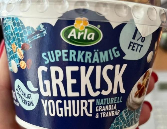 Fotografie - Superkrämig grekish yoghurt naturell granola & tranbär Arla
