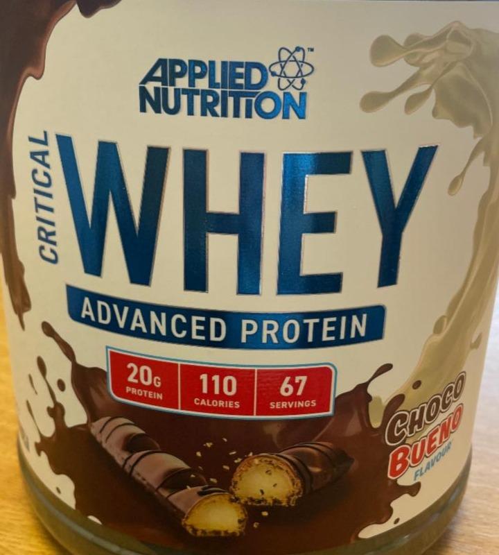 Fotografie - Critical whey advanced protein Choco Bueno Applied nutrition