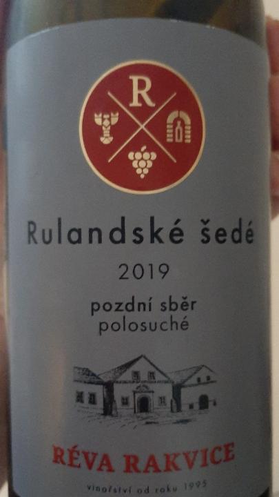 Fotografie - Rulandské šedé víno s přívlastkem pozdní sběr 2019 Réva Rakvice