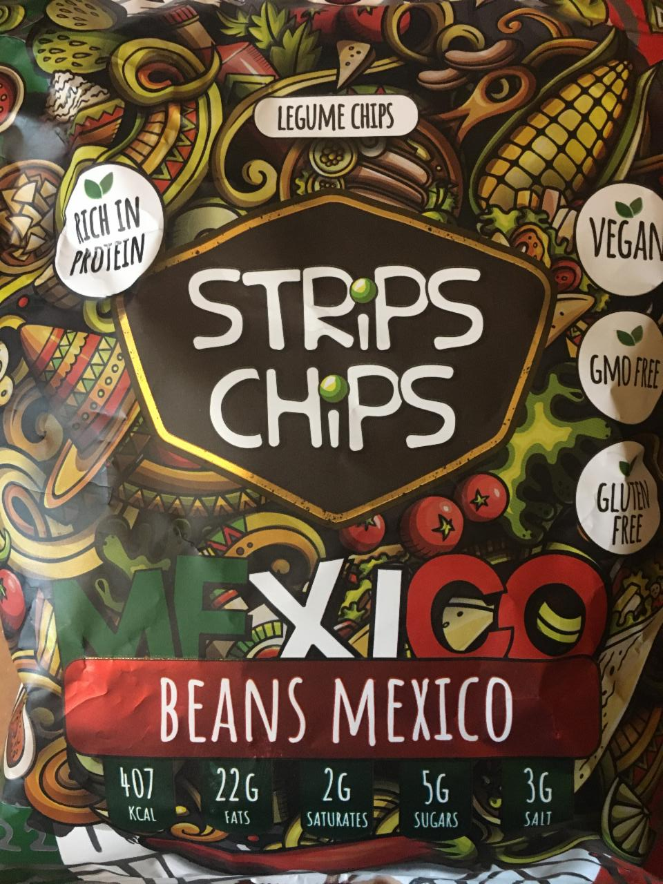 Fotografie - strips chips fazole mexico