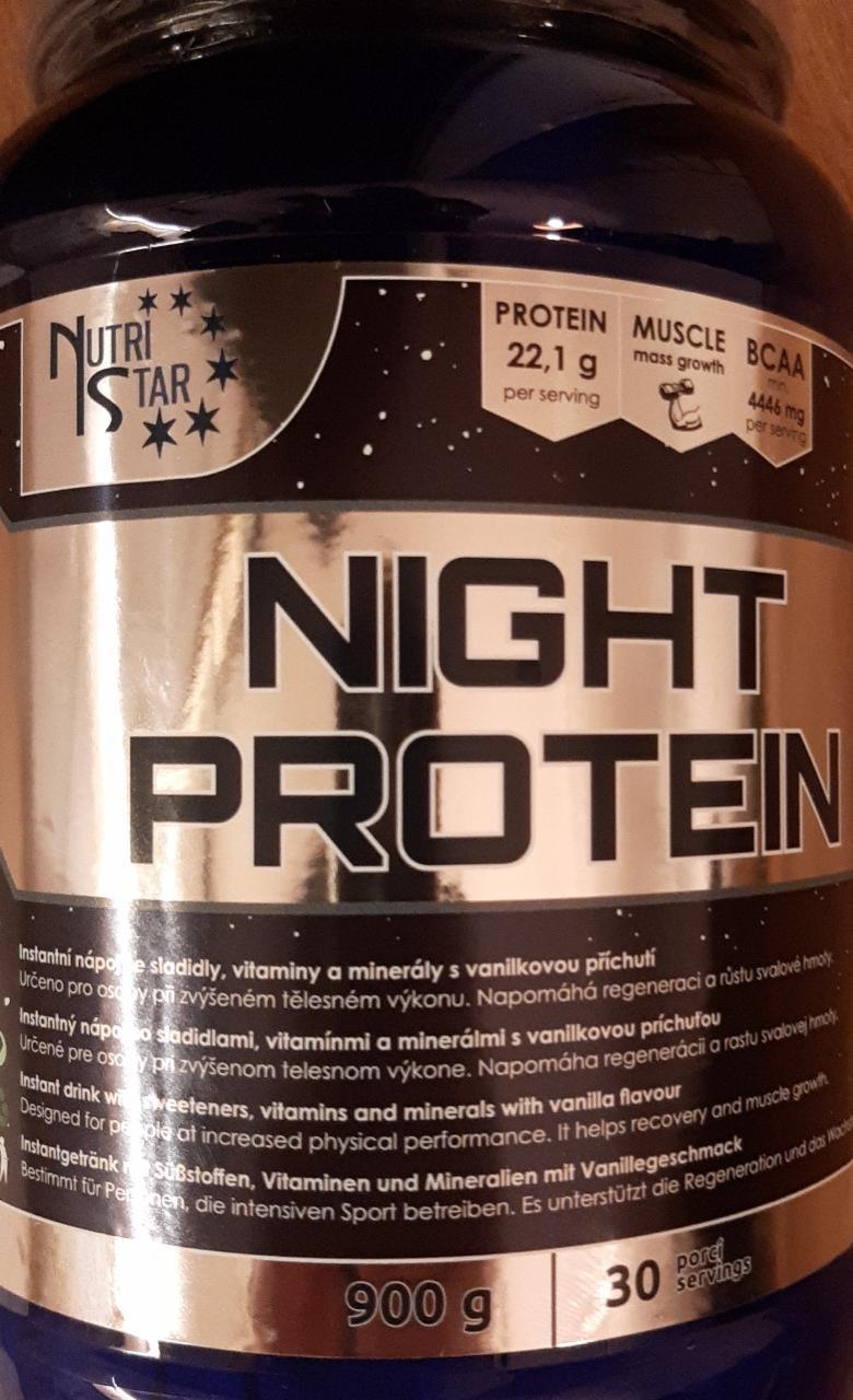 Fotografie - Night protein instantní nápoj se sladidly, vitamíny a minerály s vanilkovou příchutí NutriStar