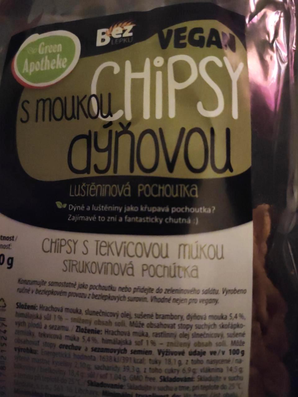 Fotografie - Chipsy s dýňovou moukou luštěninová pochoutka Green Apotheke