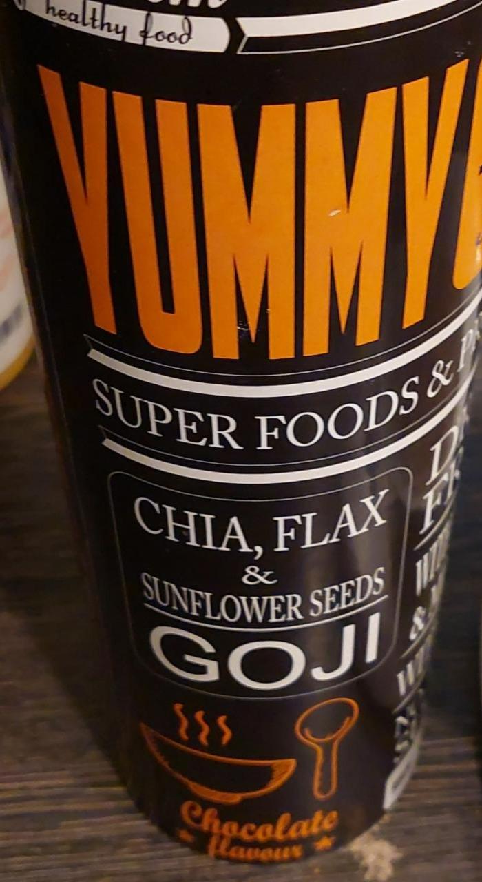 Fotografie - Yummy chia, flax & sunflower seeds goji chocolate flavour FitBoom