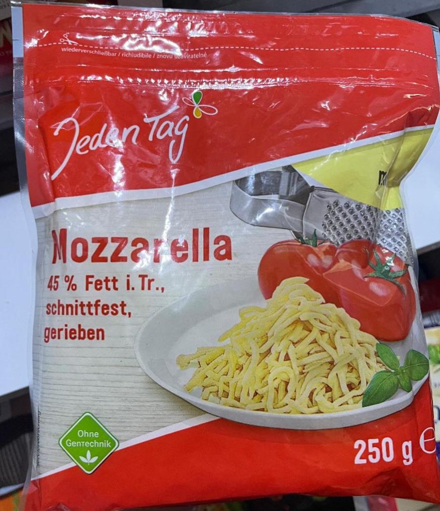 Fotografie - Mozzarella 45% Fett i. Tr. schnittfest, gerieben Jeden Tag