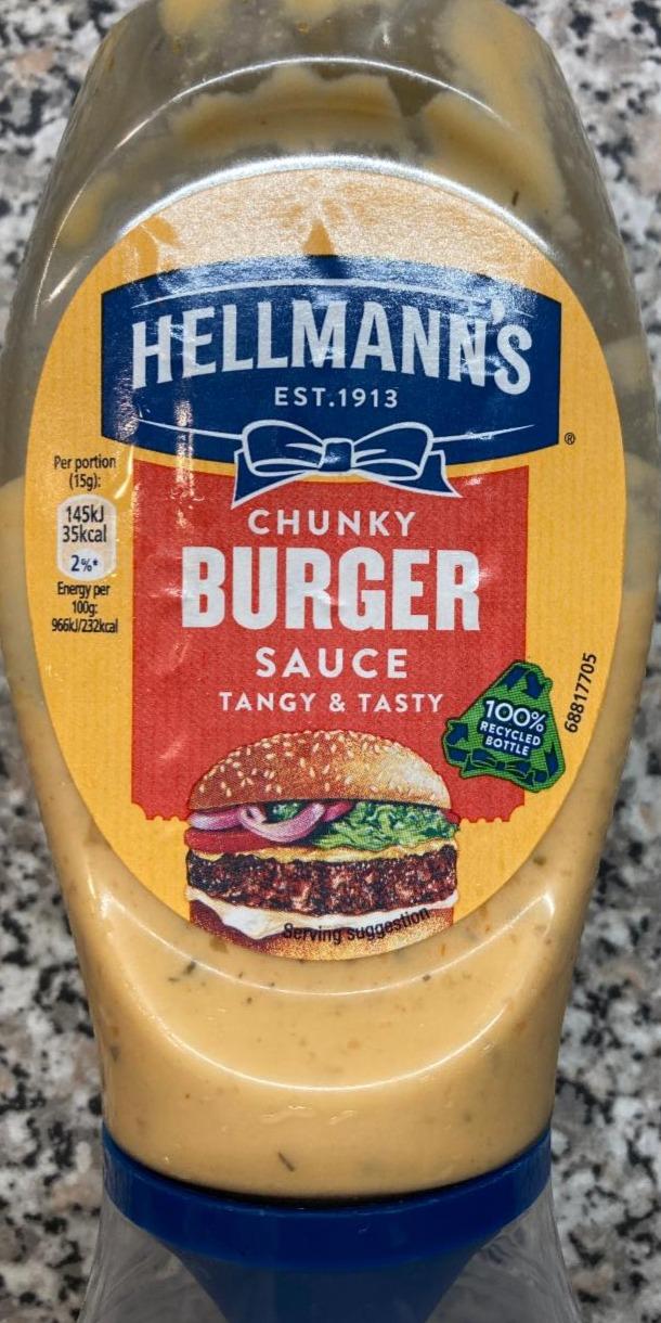 Fotografie - Chunky Burger Sauce tangy & tasty Hellmann’s