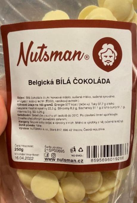 Fotografie - belgická čokoláda bílá Nutsman