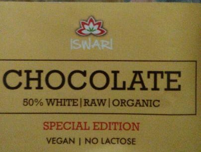Fotografie - ISWARI CHOCOLATE 50% WHITE RAW ORGANIC SPECIAL EDITION