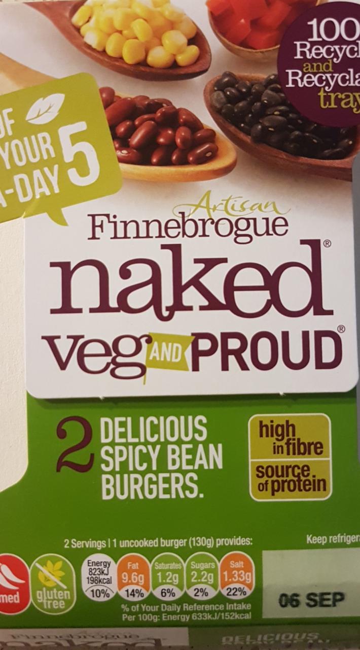 Fotografie - Naked Veg and Proud 2 Delicious Spicy Bean Burgers Finnebrogue Artisan