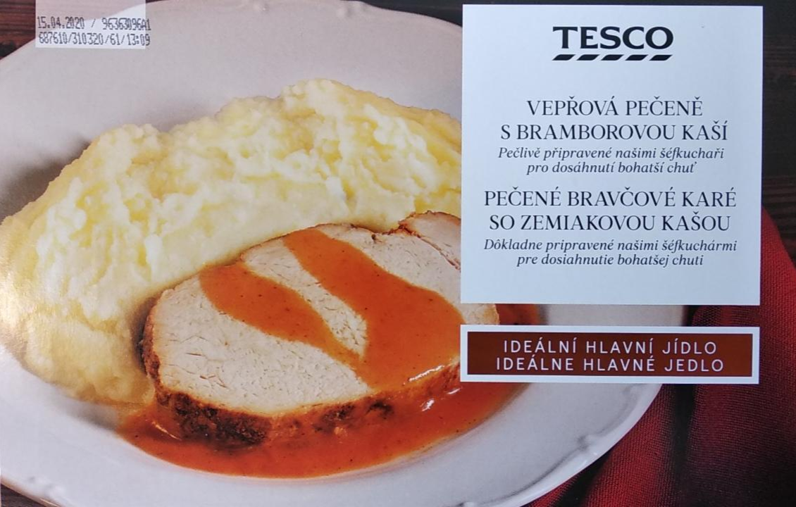 Fotografie - Vepřová pečeně s bramborovou kaší Tesco