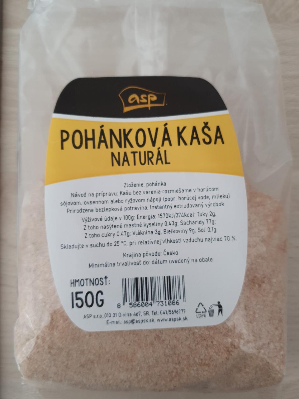 Fotografie - Pohánková kaša natural Asp