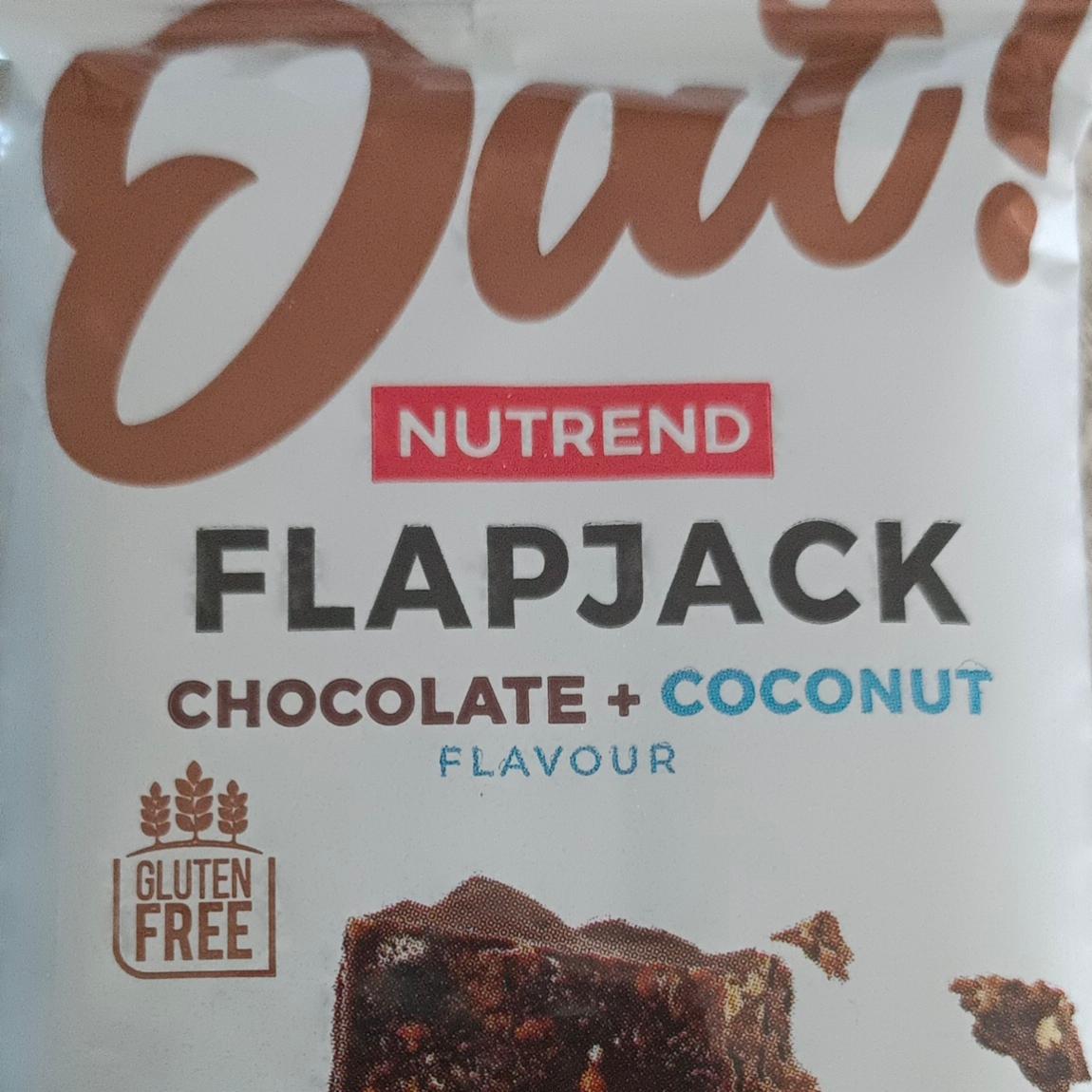 Fotografie - Flapjack Chocolate + coconut flavour with dark chocolate (čokoláda + kokos s hořkou čokoládou) Nutrend