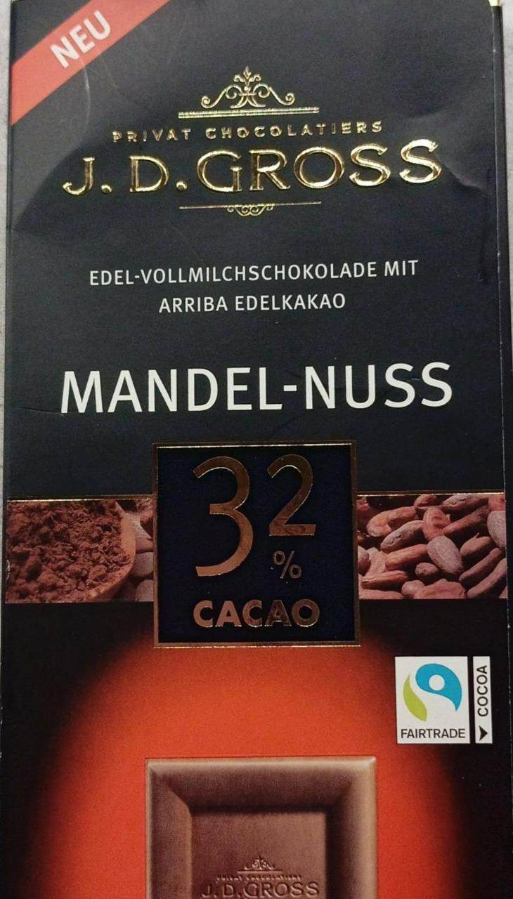 Fotografie - Mandel-Nuss 32% cacao J.D.Gross