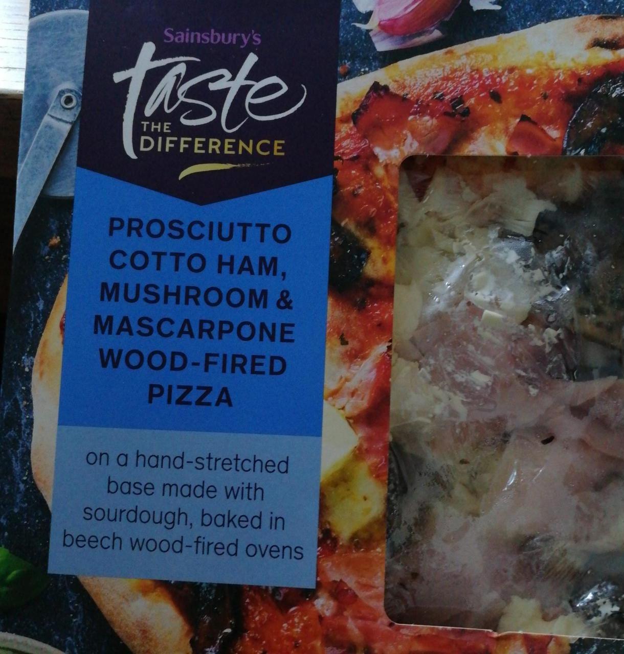 Fotografie - Prosciutto Cotto Ham, Mushroom & Mascarpone Wood-Fired Pizza Sainsbury's