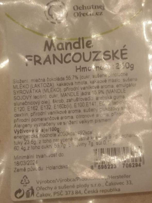 Fotografie - Mandle francouzské Ochutnejorech.cz