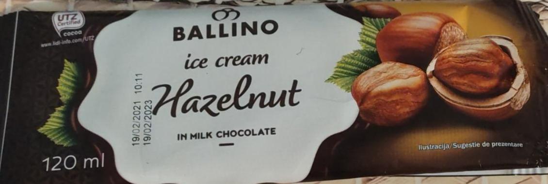 Fotografie - Zmrzlina smetanová lískooříšková v mléčné čokoládě Ballino