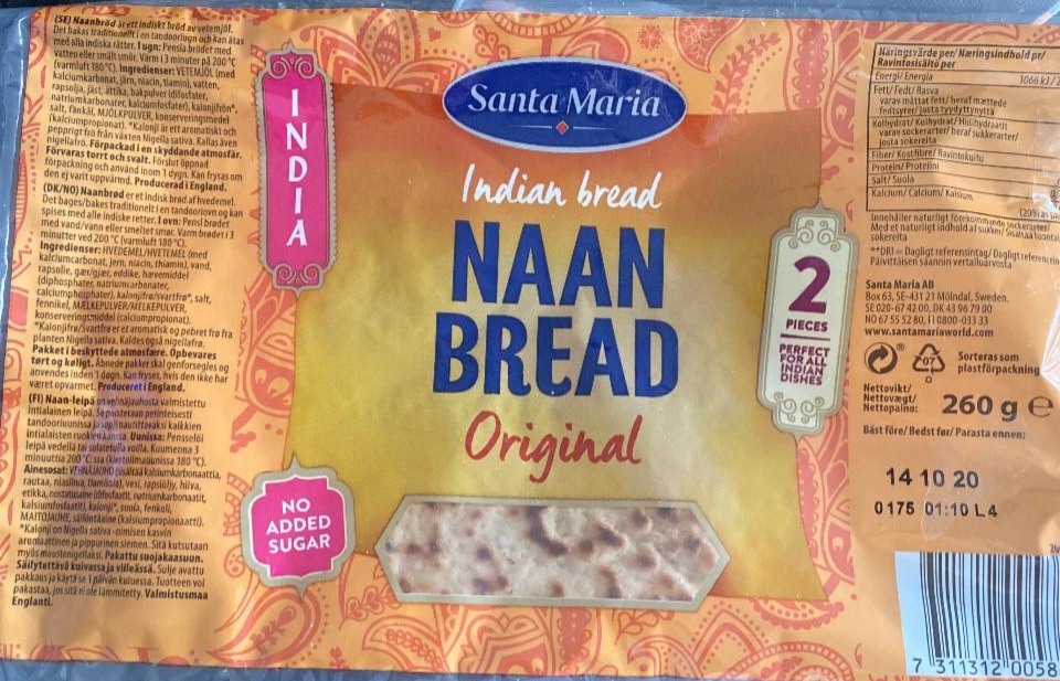 Fotografie - Indian Bread Naan Bread Santa Maria