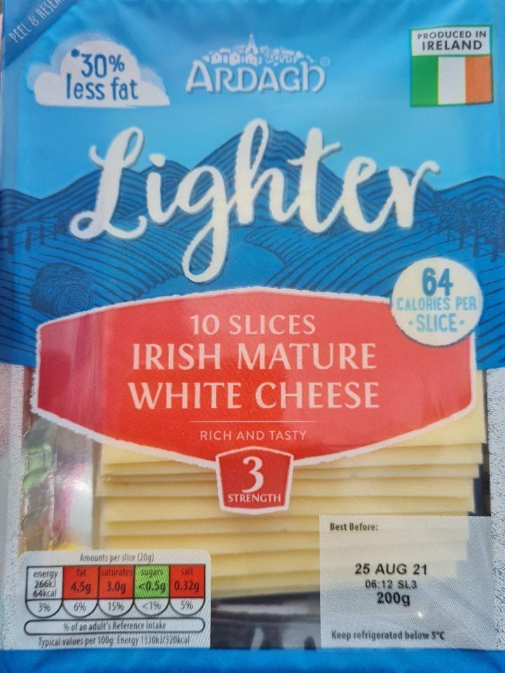 Fotografie - Lighter 10 Slices Irish Mature White Cheese Ardagh