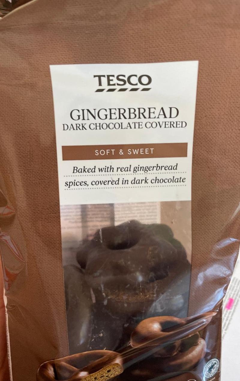 Fotografie - Gingerbread dark chocolate covered soft & sweet Tesco