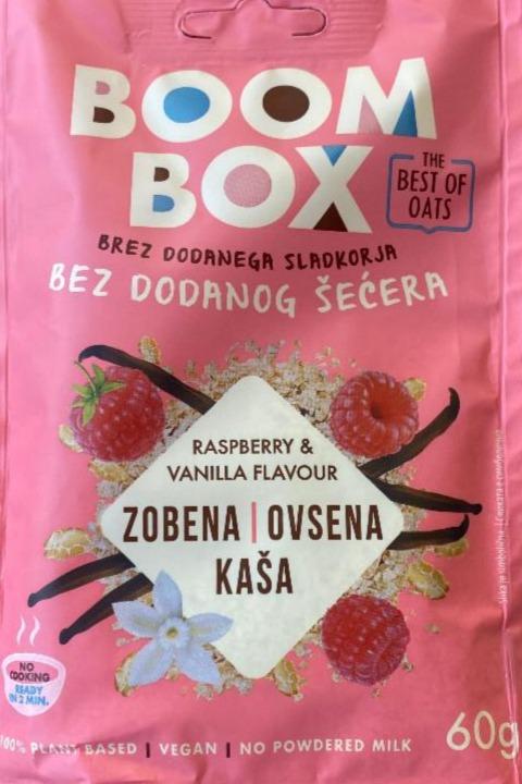 Fotografie - Raspberry & Vanilla flavour ovsena kaša Boom Box