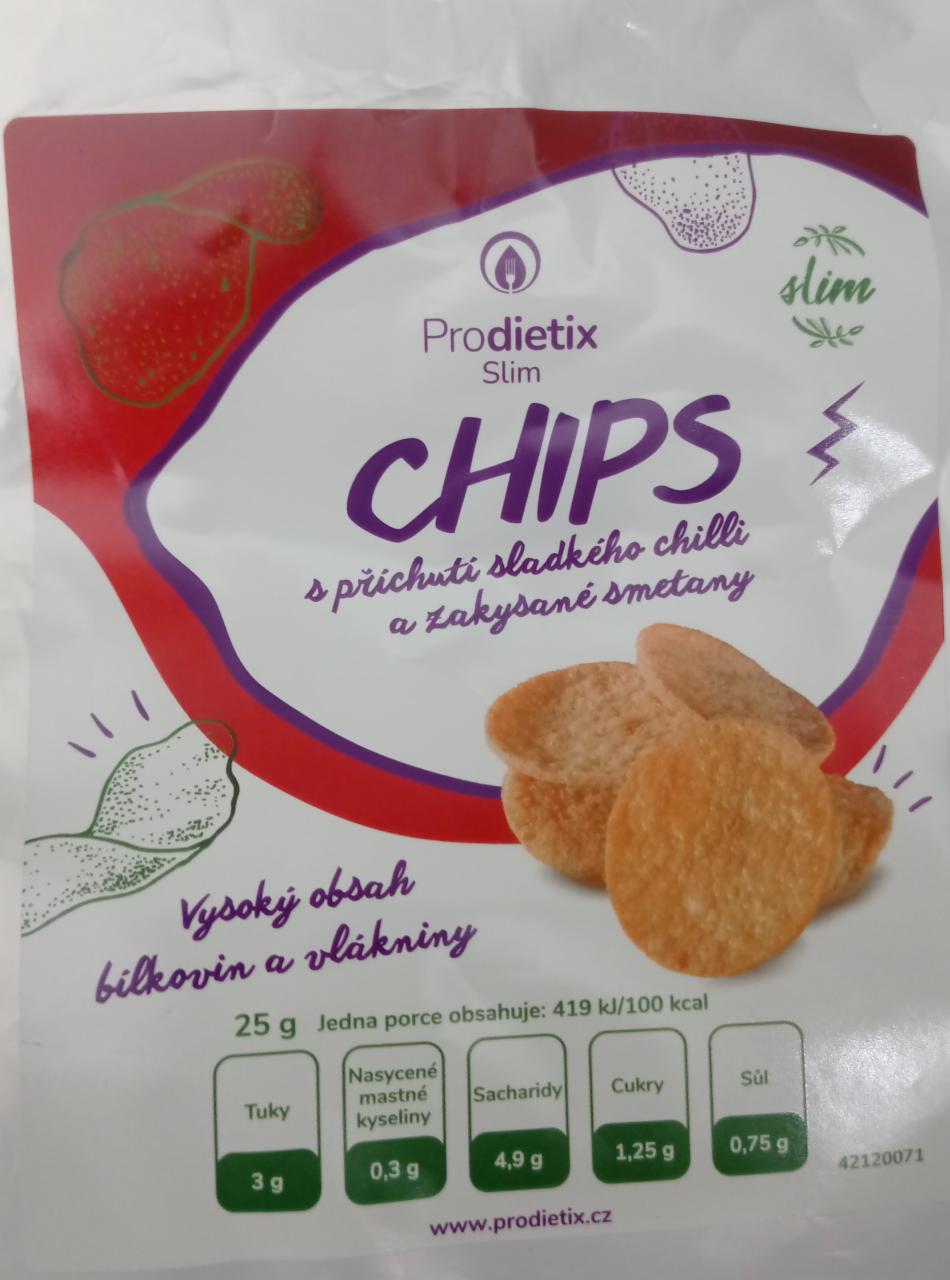 Fotografie - Chips s příchutí sladkého chilli a zakysané smetany Prodietix Slim