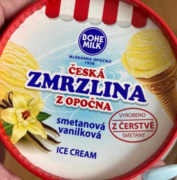 Fotografie - Česká zmrzlina z Opočna smetanová vanilková Bohemilk