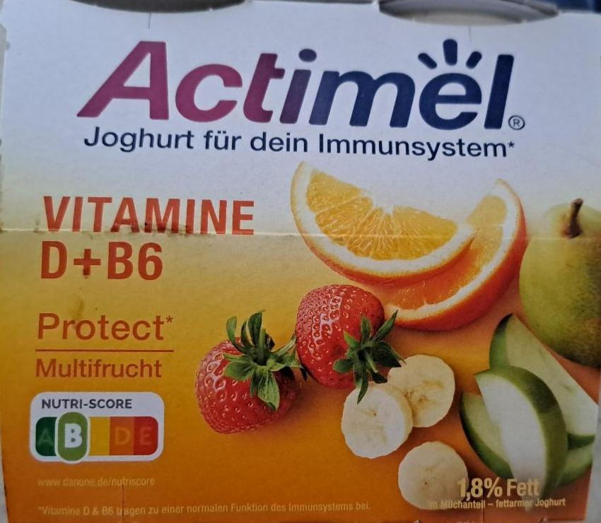 Fotografie - Joghurt für dein Immunsystem vitamine D+B6 Protect Multifrucht Actimel