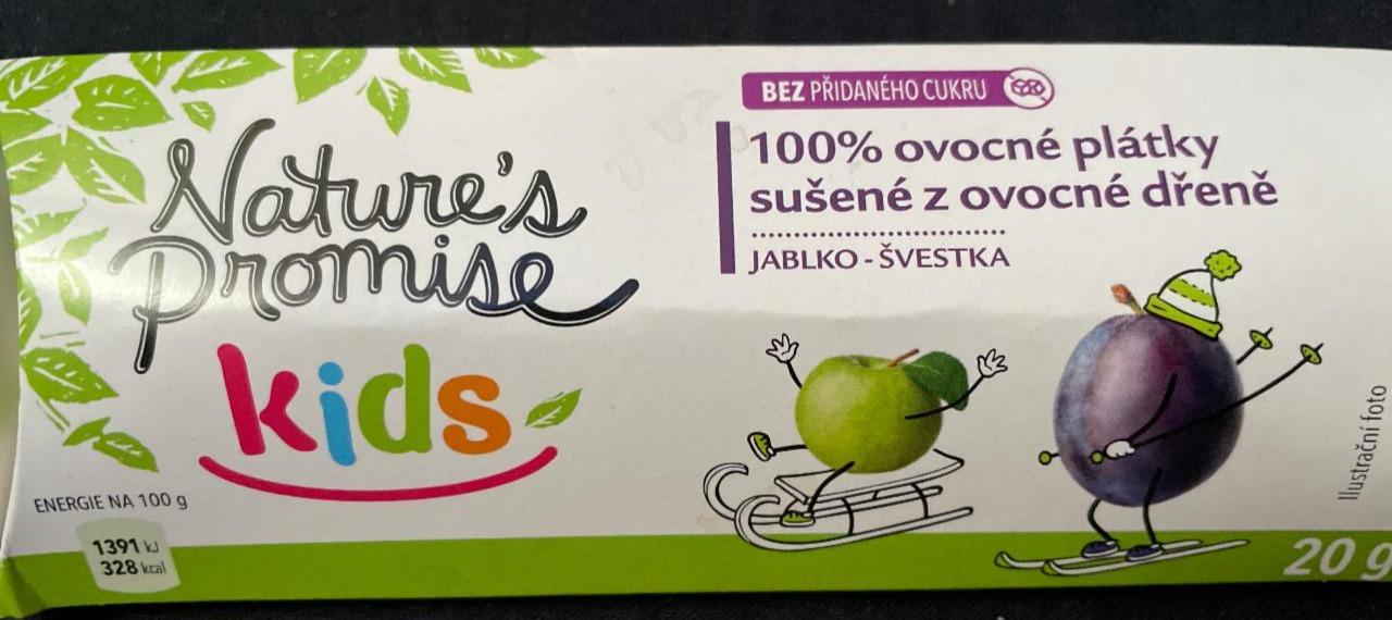 Fotografie - 100% ovocné plátky sušené z ovocné dřeně Jablko-Švestka Nature's Promise