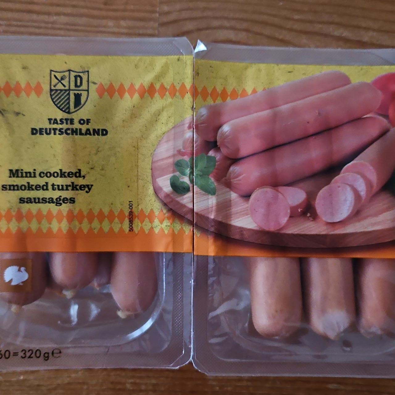 Fotografie - Mini cooked, smoked turkey sausages Taste of Deutschland