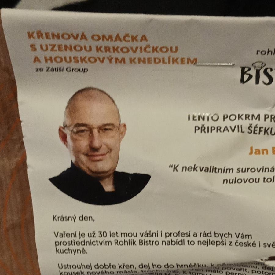 Fotografie - Křenová omáčka s uzenou krkovičkou a houskovým knedlíkem Rohlik.cz