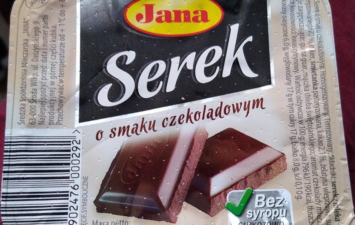 Fotografie - Serek o smaku czekoladowym Jana