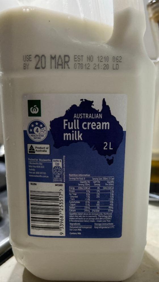 Fotografie - Australian Full cream milk