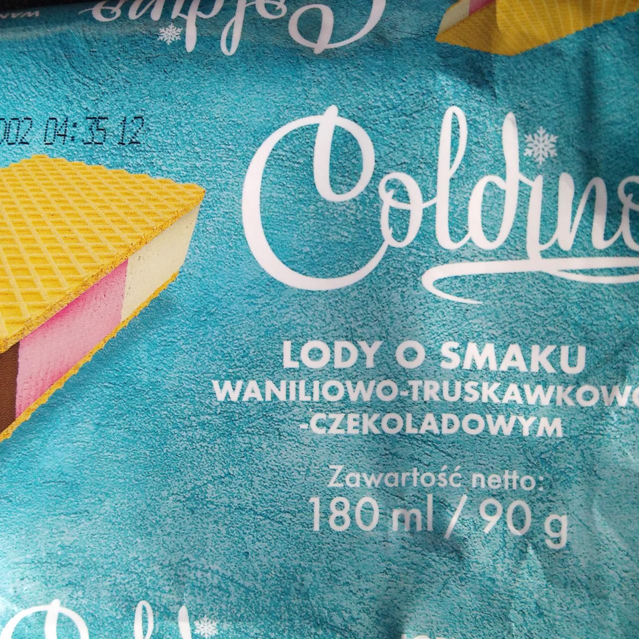 Fotografie - Lody o smaku waniliowo-truskawkowo-czekoladowym Coldino
