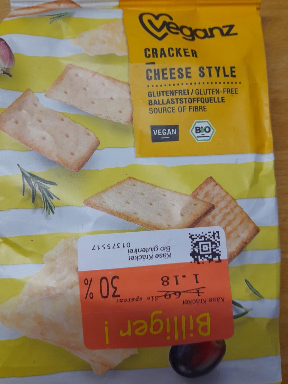 Fotografie - Bio Cracker cheese style Veganz