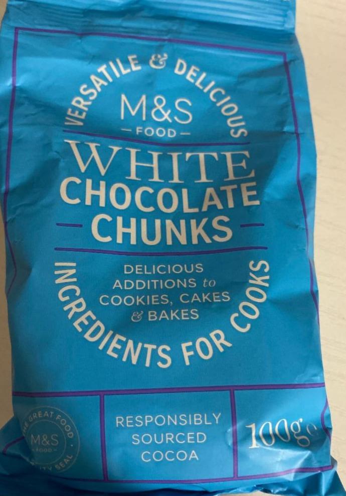 Fotografie - White chocolate chunks M&S Food