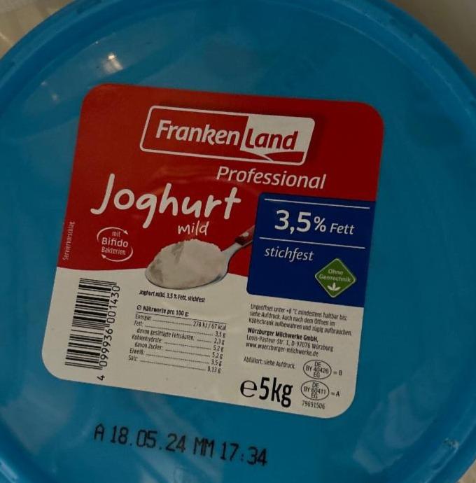 Fotografie - Professional joghurt mild 3,5% fett Frankenland