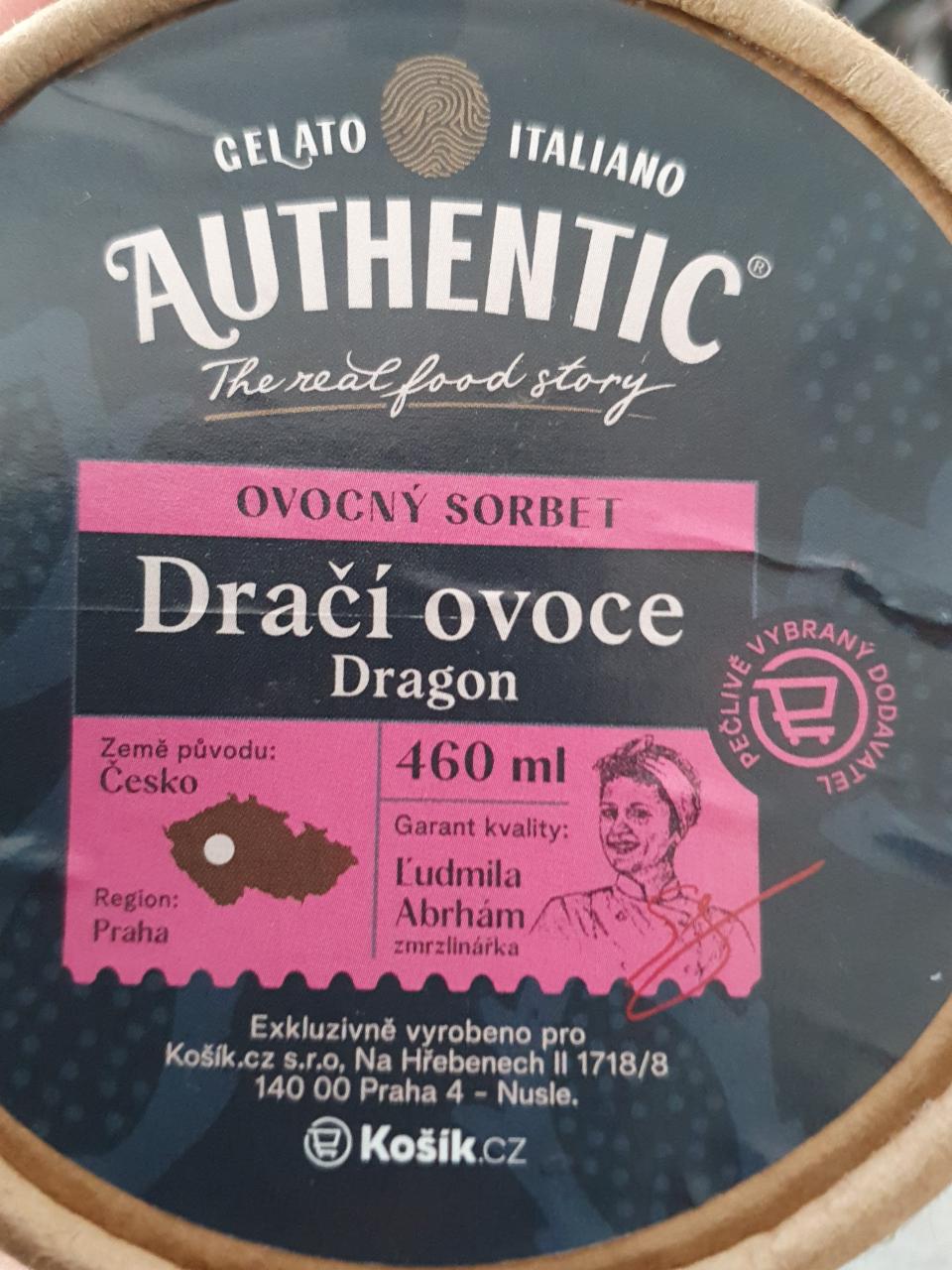 Fotografie - Ovocný sorbet Dračí ovoce Authentic by Košík.cz