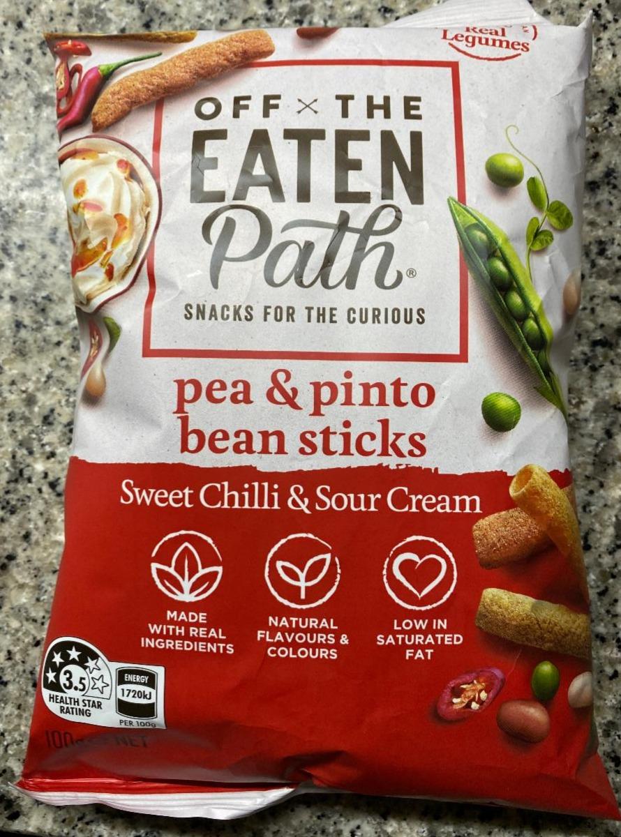 Fotografie - Pea & pinto beans sticks Sweet Chilli & Sour Cream Off The Eaten Path