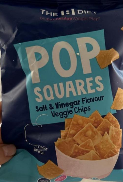 Fotografie - Pop Squares Salt & Vinegar flavour veggie chips The 1:1 diet
